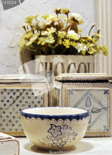 Image of Blue and white pottery