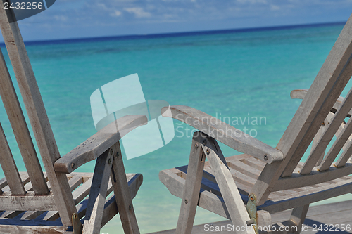 Image of tropical beach chairs