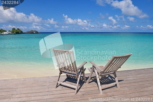 Image of tropical beach chairs