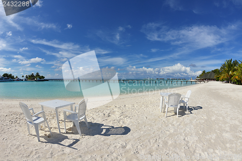 Image of tropical beach chairs