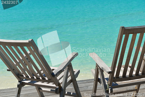 Image of tropical beach chairs