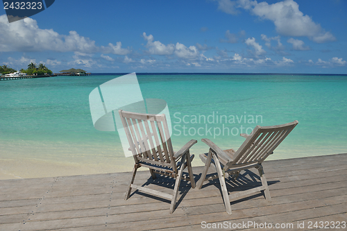 Image of tropical beach chairs