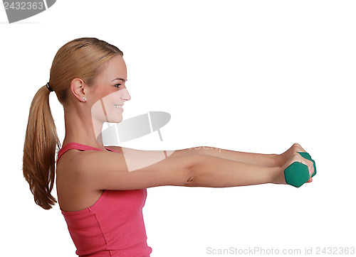 Image of Woman with Dumbbells
