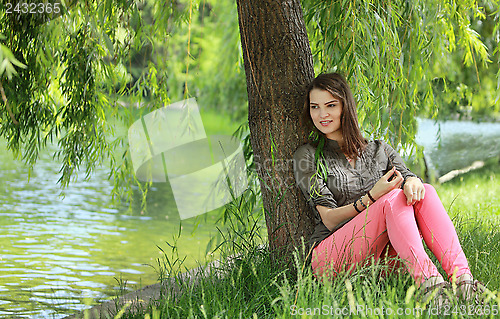 Image of Young Woman Relaxing