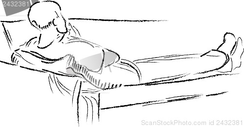 Image of Sketch of a lying man