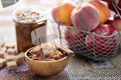 Image of apple and peaches chutney