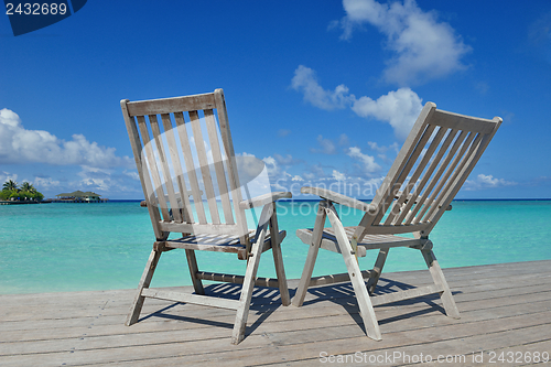 Image of tropical beach chairs