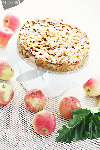 Image of apple cake with rhubarb