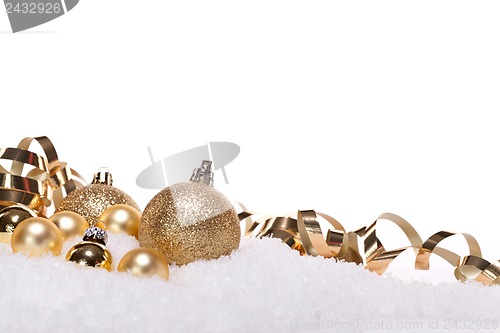 Image of festive golden christmas decoration isolated 