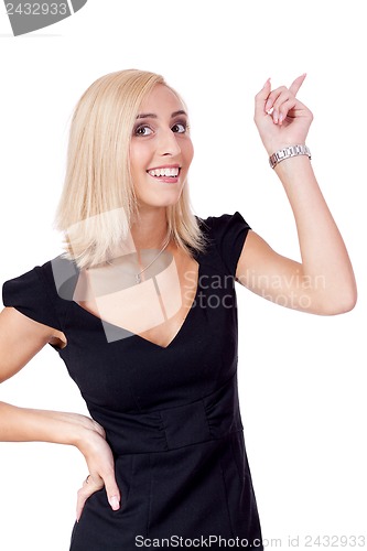 Image of young attractive smiling business woman isolated