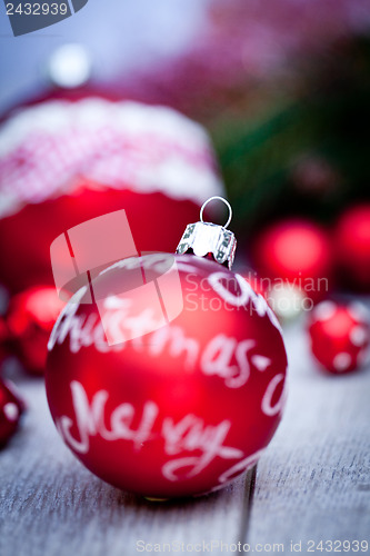 Image of festive glitter christmas decoration bauble seasonal