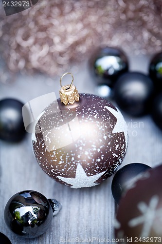 Image of festive glitter christmas decoration bauble seasonal