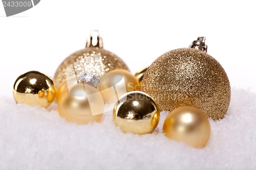 Image of festive golden christmas decoration isolated 