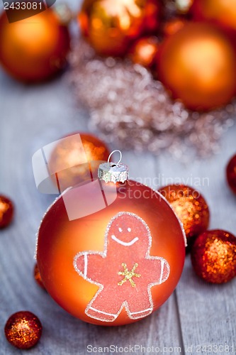 Image of festive glitter christmas decoration bauble seasonal