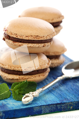 Image of Chocolate almond cake and mint.