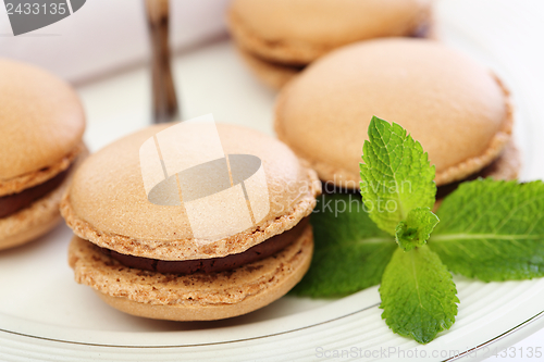 Image of Almond cake with mint and dark chocolate.