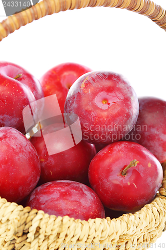 Image of Ripe red plums.