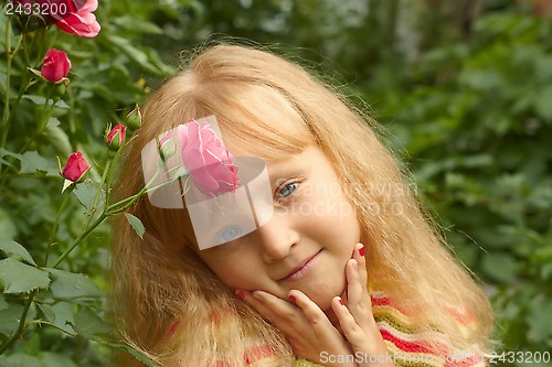 Image of Beautiful little girl outdoors