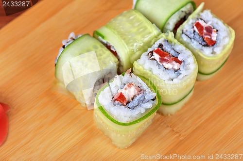 Image of cucumber sushi rolls