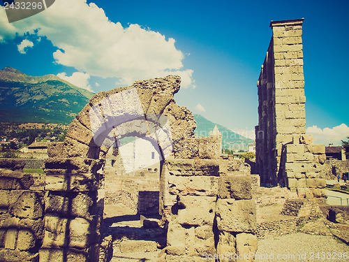 Image of Retro look Roman Theatre Aosta