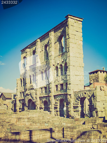 Image of Retro look Roman Theatre Aosta
