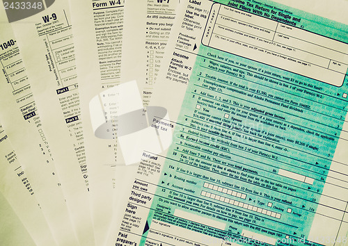 Image of Retro look Tax forms