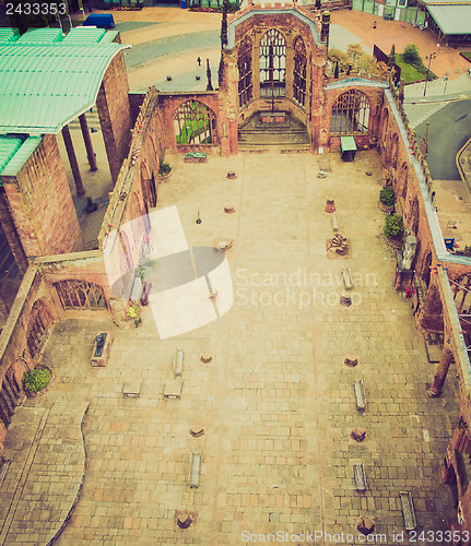 Image of Retro look Coventry Cathedral ruins