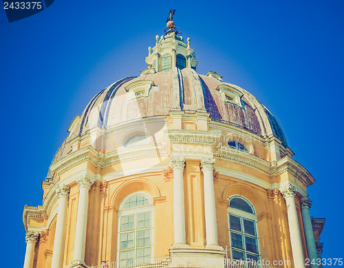 Image of Retro look Basilica di Superga, Turin