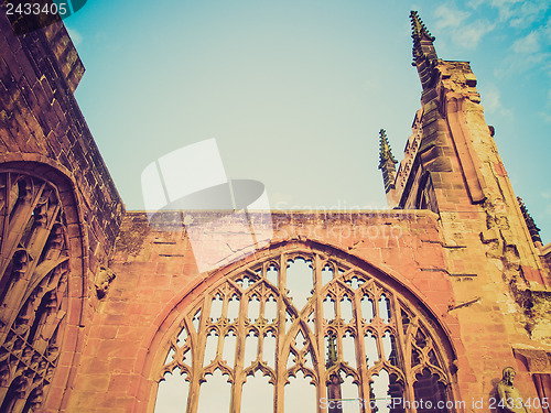 Image of Retro look Coventry Cathedral ruins