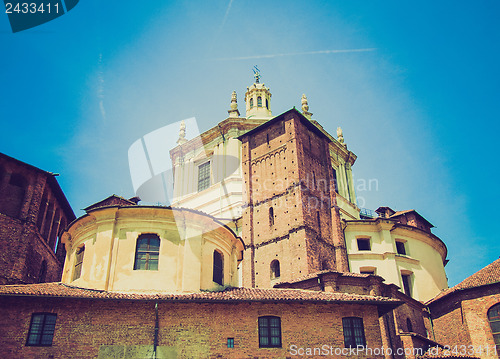 Image of Retro look Sant Eustorgio church, Milan