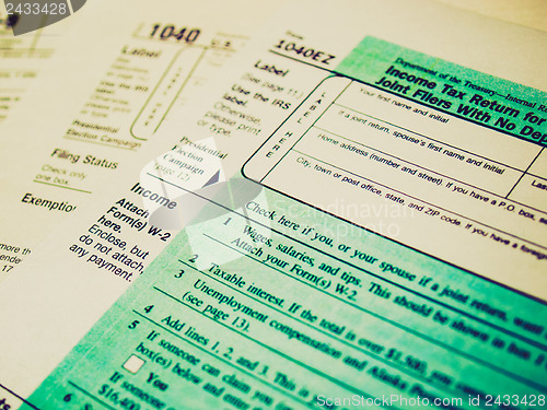 Image of Retro look Tax forms