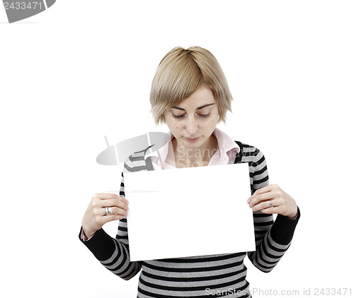 Image of Woman holding a paper