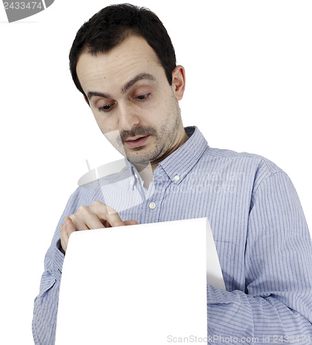 Image of Man holding a paper