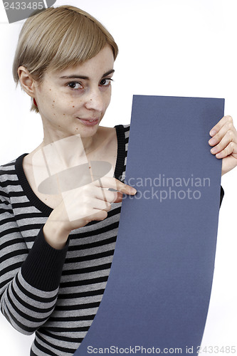 Image of Woman holding a paper