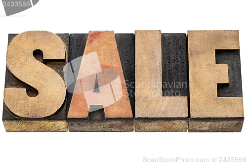 Image of sale word in wood type