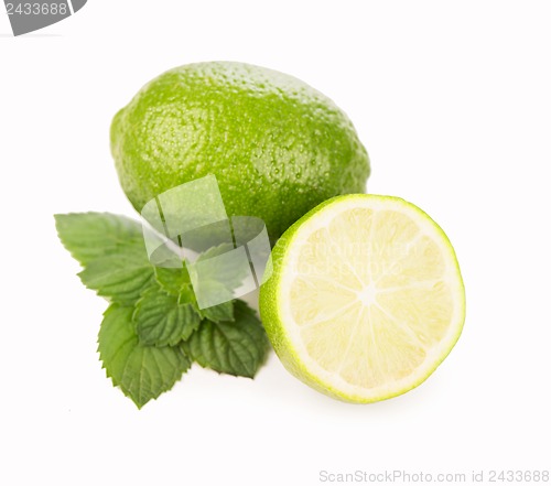 Image of Fresh limes, mint leaves