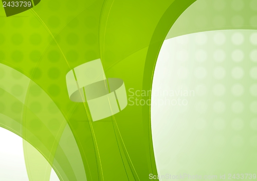 Image of Bright green vector waves template