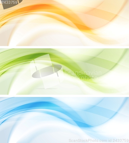 Image of Colourful waves vector banners