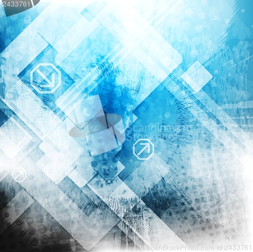 Image of Vector blue tech grunge backdrop