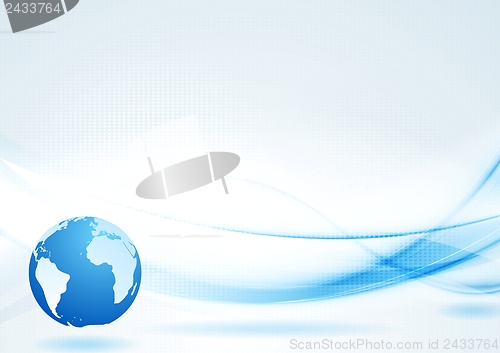 Image of Vector blue tech background with abstract waves