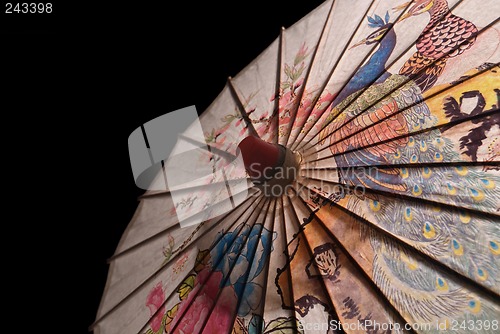 Image of Paper Parasol On Black Iso