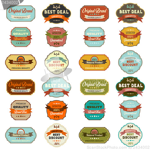 Image of Set of vintage retro labels