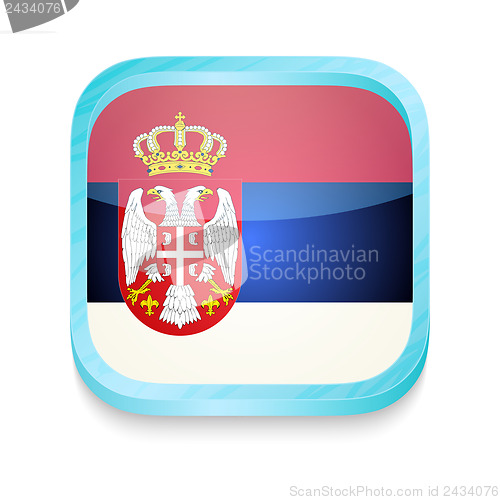 Image of Smart phone button with Serbia flag