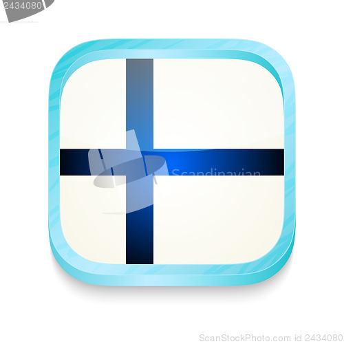 Image of Smart phone button with Finland flag