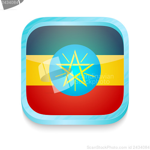 Image of Smart phone button with Ethiopia flag