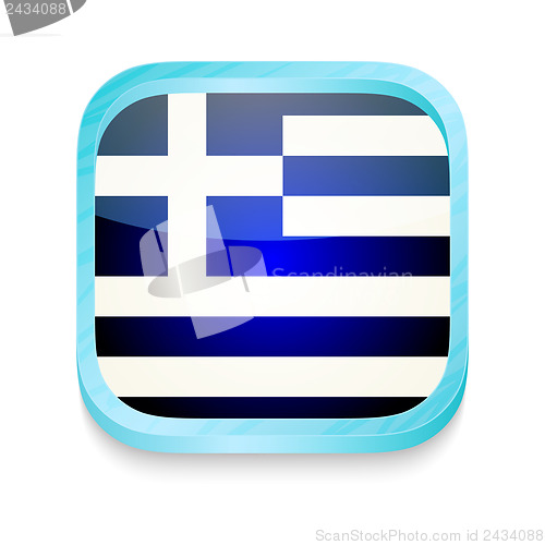 Image of Smart phone button with Greece flag