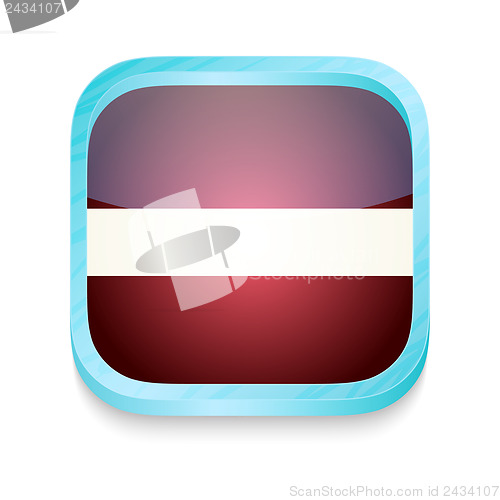 Image of Smart phone button with Latvia flag