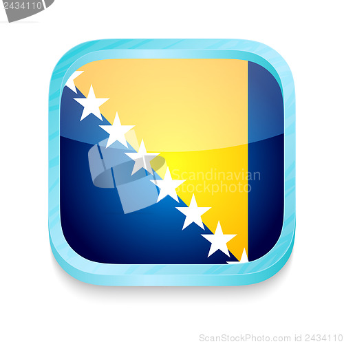 Image of Smart phone button with Bosnia and Herzegovina flag