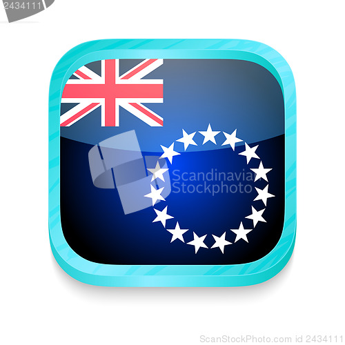 Image of Smart phone button with Cook Island flag