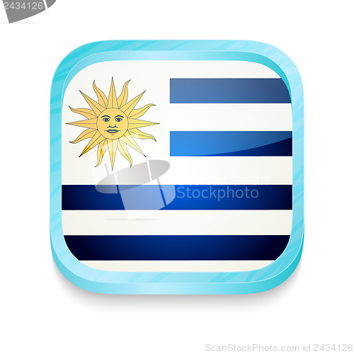 Image of Smart phone button with Uruguay flag